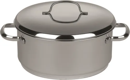 Riess Cristall Kasserolle mit Deckel Ø16cm - Edelstahl Bräter mit 1,4 Liter Volumen, ideal für Saucen und Beilagen, hervorragende Wärmeleitung und für alle Kochfelder geeignet, inklusive Induktion.