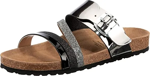 Lico BIOLINE LADY Damen Pantoletten, Anthrazit, 39 EU - Pantoletten für Damen mit bequemem Leder-Innenmaterial und leichter EVA-Sohle für optimalen Tragekomfort im Alltag.