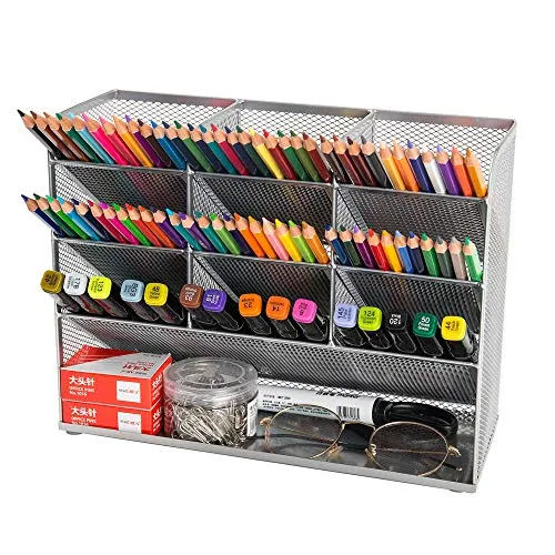 Vikmyer Netz Schreibtisch Organizer Multifunktionale Desktop Schreibwaren Stifthalterbox für das Heim Büro Schule Supply Lagerregal