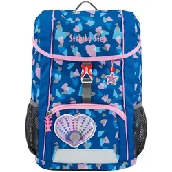 Step by Step Rucksack-Set Kid Reflect „Seashell Pearl“ - Schulranzen für Kindergarten und Vorschule, ergonomisch mit höhenverstellbarem Brustgurt, inklusive Sitzkissen für Pausen und individuell gestaltbare MAGIC MAGS.