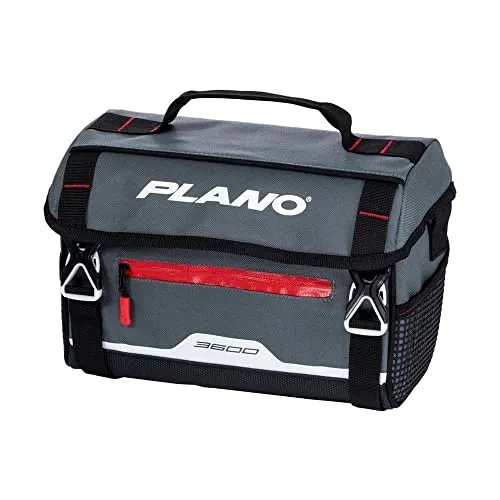 Plano Weekend Series 3600 Softsider Tackle Bag, grauer Stoff, inklusive 2 3600 Stowaway Utility Tackle Boxes, weiche Aufbewahrungstasche für Angelgeräte, wasserabweisend