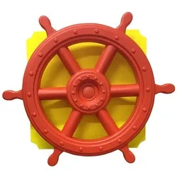 move and stic Multifunktionsspielplatte 40x40 incl. Glocke, Telefon uvm. Konstruktions-Spielset, (kompl. Spielset incl. Plattenknöpfen zur Montage), Tafel, Schiffslenkrad, Recyclebarer Kunststoff, Made in Germany gelb|rot