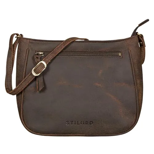 STILORD Samira Handtasche Leder Frauen zum Umhängen Vintage Umhängetasche für Damen-Tasche Abendtasche Elegante Echtleder Tasche Farbe:Colorado - braun