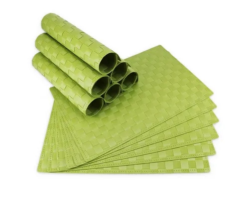 matches21 HOME & HOBBY Platzset Tischsets MODERN 12er Set Hell-grün als Tischuntersetzer, (12-St), Abwaschbare Platzsets als Tischunterlagen für Ess-Tisch Tisch-Deko