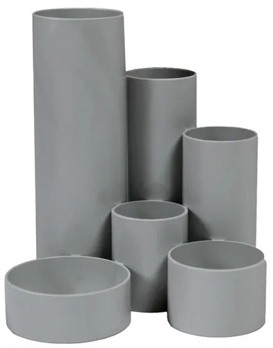 M&M Stiftehalter Schreibtisch-Boy grigio (hellgrau) Polystyrol 6 Fächer 12,9 x 13,9 x 14,7 cm