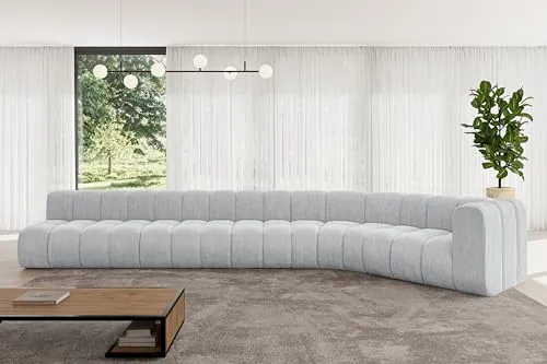ALTDECOR Modulares Sofa Ecksofa in L-Form Corner modular Sofa Eckcouch Couch Wohnlandschaft Cauchsofa Bodensofa Polstersofa Karex-L3-490x194x70 cm Grau