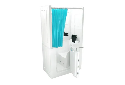 AcquaVapore Seniorendusche Komplettdusche mit Whirlpool-Funktion 110x68cm - Praktische Seniorendusche mit integrierten Massagedüsen und rutschsicherer Duschwanne. Ideal für mehr Komfort und Sicherheit im Bad. Schnelle Reinigung und einfache Montage.