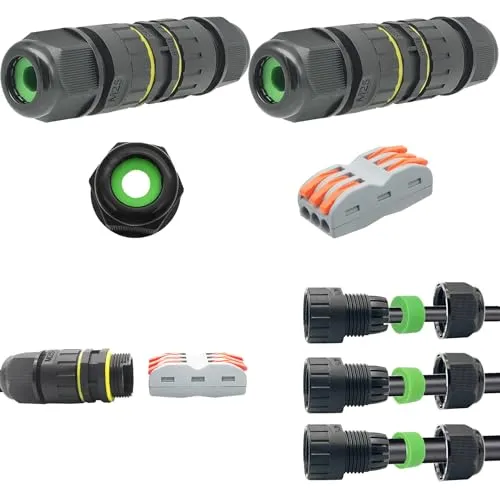 CTRICALVER Wasserdichter Anschlusskasten Außenkabelanschluss Neuer IP68-Anschluss Außenhülsenkupplung 5 mm-14 mm (2er-Pack)