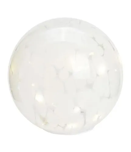 Dekorative Kugel aus Glas, mit Lichtdekor, LED Kugel, Home Deko, Wohnraumdekoration versch. Farben & Größen (Weiß, 15 cm)