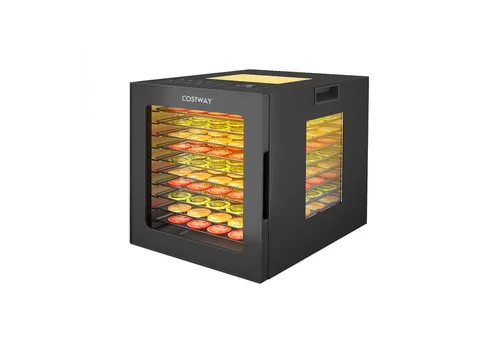 COSTWAY Dörrautomat 850 W, 10 Etagen, mit 10 Programmen & 48H Timer, 30-75℃