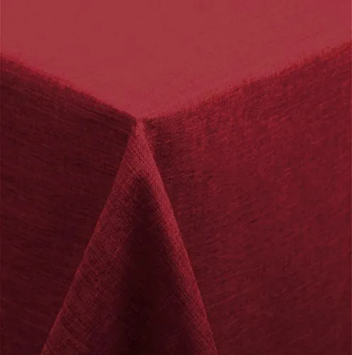 Unbekannt Tischdecke 160x160 cm eckig Struktur Leinen-Optik beschichtet Wasser und Schmutz abweisend Lotuseffekt #1177 (Bordeaux)