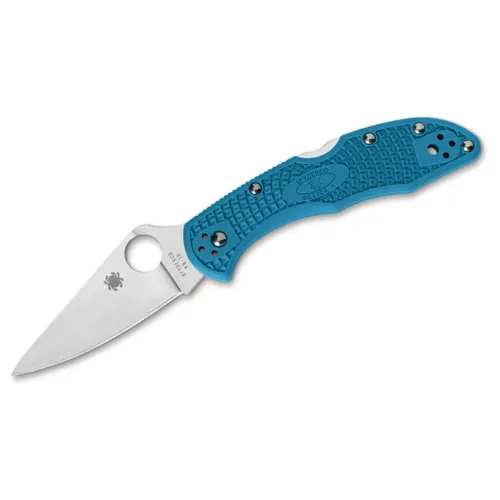 Spyderco 01SP663 Delica Flat Ground Blau – Taschenmesser - Klappmesser mit einer Gesamtlänge von 17,5 cm und einer hochwertigen VG10 Klinge, ideal für Outdoor-Aktivitäten und den täglichen Gebrauch.