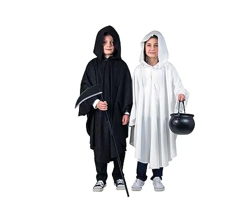 Festartikel Müller Kapuzenumhang für Kinder, in der Farbe Weiß aus 100% Polyester, Größe 128/140, 118.062.34