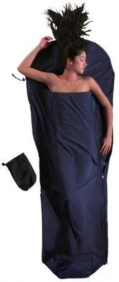 Cocoon Micro-Fleece MummyLiner - Leichter Reiseschlafsack - Schlafsäcke, ideal für Reisen und Camping, mit leichtem Micro-Fleece Material für zusätzlichen Komfort und Wärme; Maße: 220 x 80/60 cm; Farben: Schwarz/Blau/Lila.