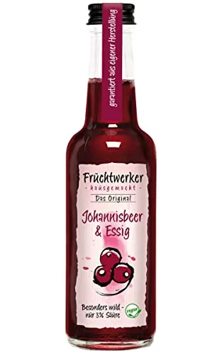 Fruchtwerker l Johannisbeer & Essig | Mit Saft aus echten Früchten | 250ml Glasflasche