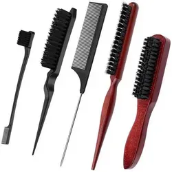 Stück Edges Brush Sleek Bun Bürste Set für Haar- und Bartpflege - Vielseitiges Set mit 5 hochwertigen Bürsten für präzises Styling von Haar, Bart und Augenbrauen. Ergonomisches Design und natürliche Borsten sorgen für mühelose Handhabung und langlebige Qualität.