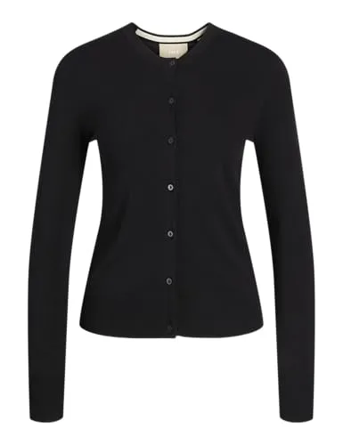 JJXX Damen JXOPHELIA Comfy Knit Cardigan - Schwarz/Fog, Größe L - Elegante Strickjacke für Damen mit angenehmem Tragegefühl und weicher Haptik, ideal für stilvolle Outfits und gemütliche Tage.