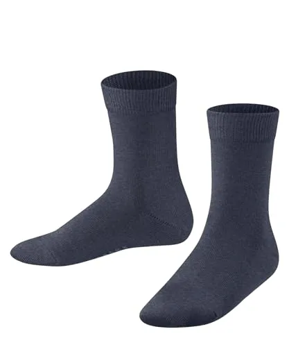 FALKE Unisex Kinder Socken Family K So nachhaltige Baumwolle einfarbig 1 Paar, Blau Dark Blue Melange 6688, 23-26