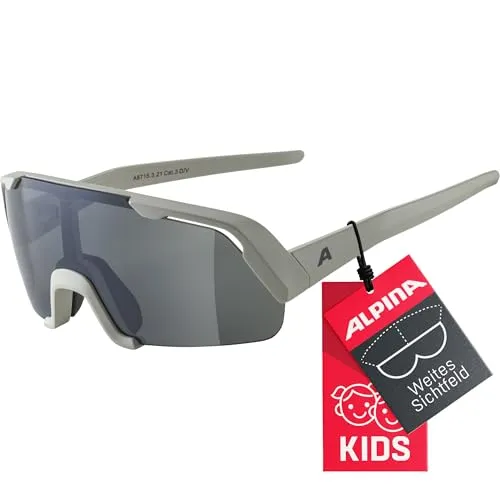 ALPINA ROCKET YOUTH - Verspiegelte Sportbrille für Kinder - Sportbrille mit bruchsicheren, verspiegelten Scheiben und 100% UV-Schutz, ideal für junge Abenteurer und aktive Kinder.