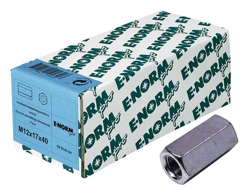 E-NORMpro Verbindungsmuffe 6-kant 4.8 galvanisch verzinkt M8 x 25 x... 100 Stück