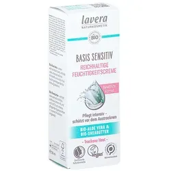 Lavera Basis Sensitiv Reichhaltige Feuchtigkeitscreme 50 ml - Arzneimittel für intensive Feuchtigkeit, ideal für trockene Haut und tägliche Pflege.