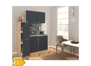 Respekta Miniküche MK130ESGOSS 130 cm grau in grau von Respekta
