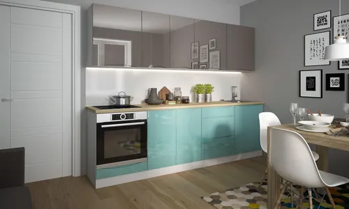 Küchenzeile NAPOLI 260cm in grün von Feldmann-Wohnen