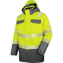 Würth MODYF Arbeitsjacke Warnschutz Winter Parka 3in1 Neon EN 20471 3 Multifunktionaler Winter Parka für Handwerker gelb 3XL