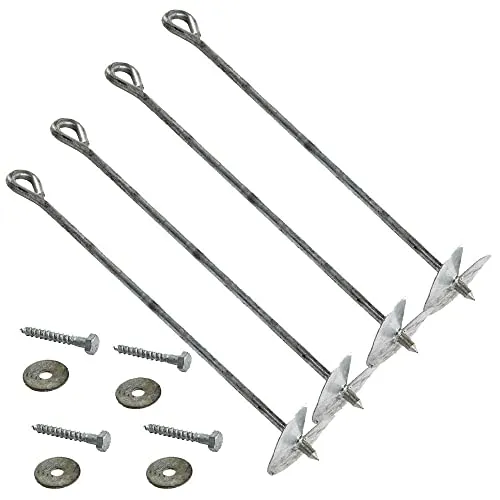 HOQ Bodenanker-Set 4 Erdanker Grundanker für Spielgeräte Spieltürme Schaukeln Eindrehanker 50 cm