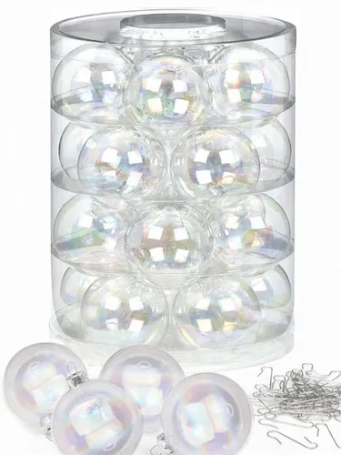 MAGIC by Inge Weihnachtsbaumkugel Weihnachtskugeln Dazzling Whisper 20 Stk 6cm + Haken