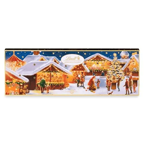 Lindt Schokolade Weihnachtsmarkt Adventskalender 2025 - Adventskalender mit 24 süßen Überraschungen von Lindt – ideal für die Vorweihnachtszeit und perfekt als Geschenk für Schokoladenliebhaber.
