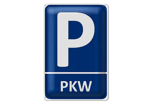 Roomando Metallschild Parken 12x18cm PKW Parkplatz Wanddeko