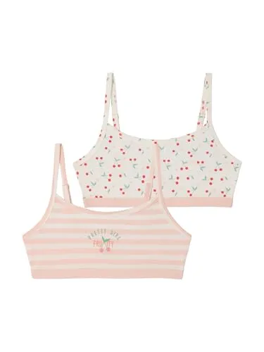 Vertbaudet 2er-Pack Mädchen Bustiers aus Bio-Baumwolle rosa 128
