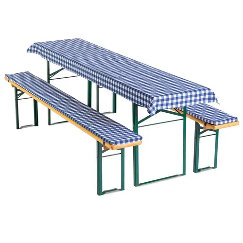 Gräfenstayn Bankauflage Biertischauflagen Sitzpolsterung, 70x220cm Blau/Weiß - Auflagen & Polster, komfortable Sitzpolsterung für Bierzeltgarnituren, ideal für Festlichkeiten und Gartenpartys.