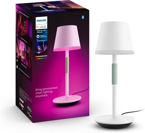 Philips Hue White & Color Ambiance Go dimmbare Tisch-Leuchte (530 lm) Lampe Büro