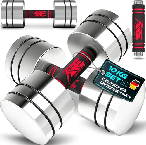 RE:SPORT® 2er Hanteln Set aus massivem Stahl 2,5/5/7,5/10 kg
