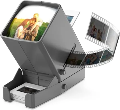 35mm Diabetrachter mit 3-facher Vergrößerung - Dia-Betrachter mit LED-Beleuchtung für 35mm Dias und Filmnegative, tragbar und batteriebetrieben für flexibles Betrachten überall.