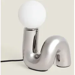 LEDKIA LIGHTING Tischleuchte Arlo S, Keramik, silberfarben, G9