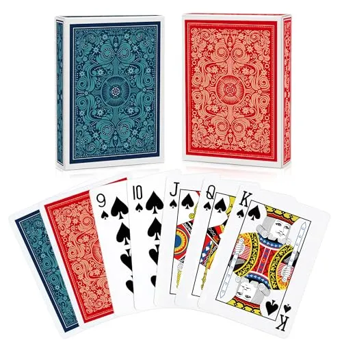 Aomaic Spielkarten,2 Stück Standard Pokerkarten,Designer Profi Spielkarten | Kartendeck Spielkarten,für Familien Kartenspiele Party,Texas Holdem,Poker,Romme,Euchre,Canasta,Pinochle-Kartenspiel