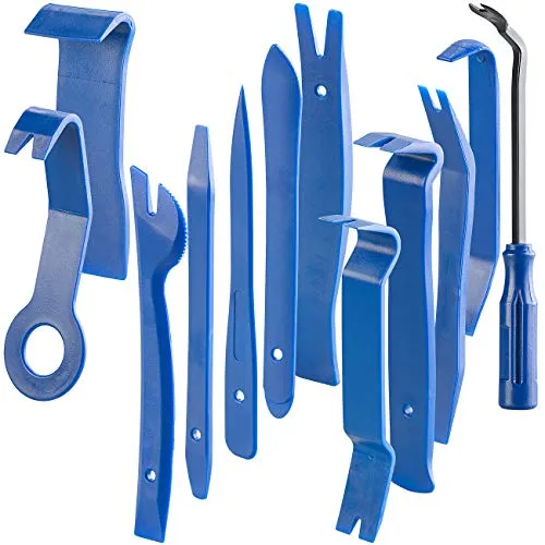 AGT Demontage Werkzeug Auto: 12-teiliges Zierleistenkeile-Set für Auto, Möbel und Renovierung (Hebelwerkzeug, Kfz Werkzeug, Reparaturset)