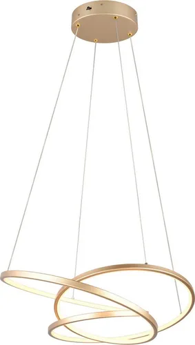 TRIO Leuchten LED Pendelleuchte DARVIN - Dimmbare Hängelampe 34W mit 4500 Lumen - Lampen für stilvolles Licht, dimmbar und mit einstellbarer Lichtfarbe (2300-4000K). Ideal für jeden Raum, höhenverstellbar und elegant in Gold.