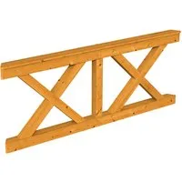 Brüstung Andreaskreuz SKAN HOLZ Nice Gr.4 Eiche hell - Gartenhäuser, stilvolles Andreaskreuz aus hellem Eichenholz, sorgt für Stabilität und ansprechende Optik in Ihrem Garten.