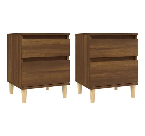 vidaXL Nachttische 2 Stk. Braun Eichen-Optik 40x35x50 cm von vidaXL