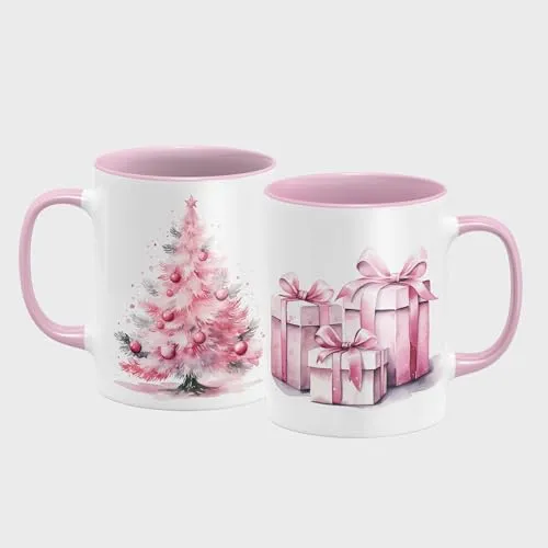online-hut - Tasse - Kaffeebecher - Weihnachtstasse - Wintertasse - Weihnachten - xmas - Winter - Geschenkidee - Pink - Rosa - LT-693