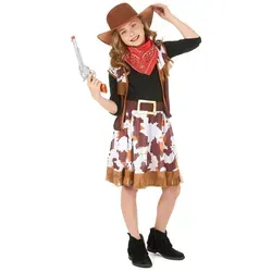 JADEO Cowboy-Kostüm Cowgirl Kinder-Kostüm braun-rot-weiss