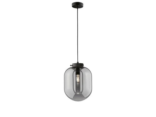 FISCHER & HONSEL LED Pendelleuchte mit Rauchglas, Schwarz, Ø18cm - Moderne Pendelleuchte im Vintage-Stil mit kugelförmigem Rauchglasschirm und schwarzer Abhängung. Ideal für stilvolle Akzente in Wohnräumen, Esszimmer oder Fluren. Inklusive energieeffizientem LED-Leuchtmittel für warmes Licht.
