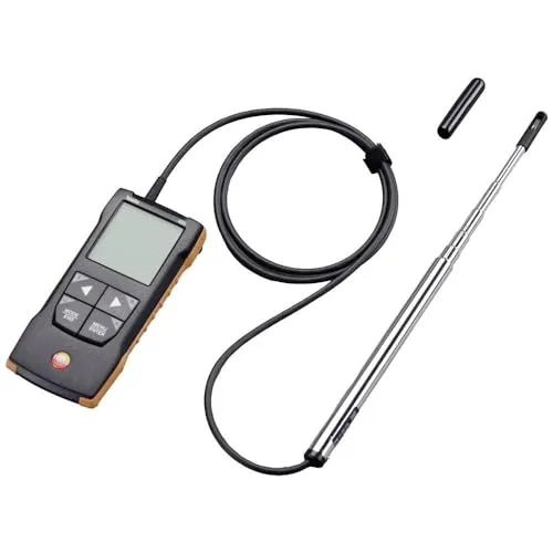 Testo Anemometer 0563 0425 - App-fähig mit Hitzdraht - Werkstatt Messgerät zur präzisen Messung von Luftströmung und Temperatur. Mit Bluetooth-Funktion für einfache Datenübertragung an Smartphone oder Tablet.