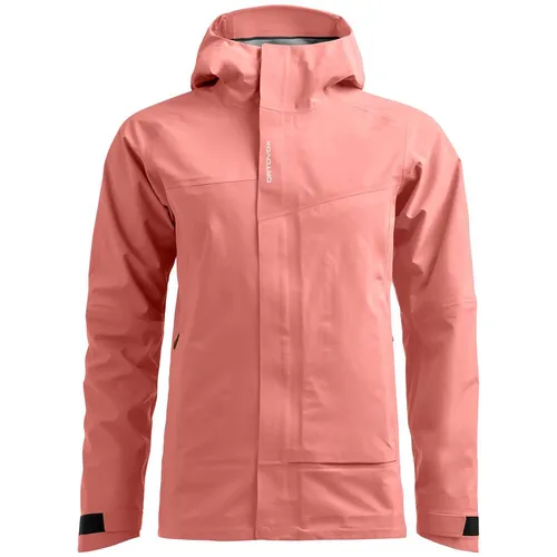 Ortovox Seceda 3L Jacket Women Blossom (L) - Funktionsjacke mit robustem 3L Material, wind- und wasserdicht, ideal für wechselhafte Bedingungen beim Bergsteigen und sorgt für optimale Bewegungsfreiheit.