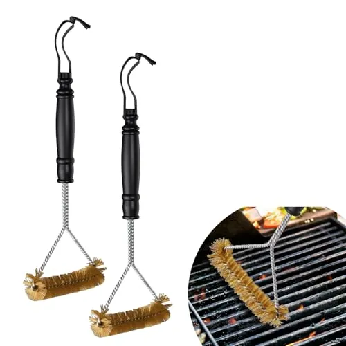 Stück Grillbürste Messing, Grill Reinigungsbürste Messingbürste Grill, Grillbürste für Gussrost, Reinigungsbürste für Grillrost Gasgrill Holzkohlegrill Gusseisengrill 2