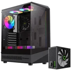 GAMEMAX Gaming-Gehäuse VISTA COC AB Midi-Tower schwarz 1x USB 3.0, 1x USB 2.0, 1x USB-C, Audio + GP-750 Netzteil 750W 80+ Bronze